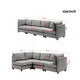 Modern Convertible L Shape Sectional Sofa,Corduroy Fabric Comfortable Sectional Couch,Multi-person Combination Sofa for Living Room,Home,Apartment,Dark Gray