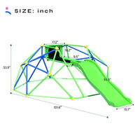 Climbing Dome, Kids Climbing Dome with Slide Set Jungle Gym for 1+ Years Old, 6ft Geometric Playground Dome Climber Play Equipment with 4.6ft Wave Slide, Rust & UV Resistant Steel Supporting 800 LBS