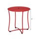 18" Patio Portable Side Table, Waterproof Round Metal Steel Side Table, Terrace Wrought Iron Side Table, Weather Resistant Portable Outdoor and Indoor End Table, for Garden Balcony Yard, Red