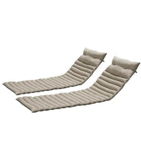 2PCS Set Chaise Lounge Cushions Outdoor with Adjustable Strip， Replacement Lounge Chair Cushions for Outdoor Furniture, Comfortable Patio Furniture Seat Cushion Chaise Lounge Cushion, Khaki