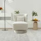 Swivel Accent Chair with Plump Pillow, Swivel Chairs for Living Room, 360 Swivel Comfy Accent Sofa Chair Club Chair, Upholstered Teddy Leisure Chair for Bedroom Living Room Lounge Hotel Office, Ivory