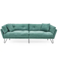 85.8" Loveseat Sofa with Ottman Set, Chenille Fabric L Shaped Convertible Sectional Sofa with 2 Pillows,3 Seater Sofa for Small Space,Living Room, Apartment