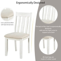 Dining Table Set, Retro Style 7-Piece Dining Room Set with Extendable Table and 6 Upholstered Chairs, Dining Table and Chairs Set, for Kitchen/Restaurant, Brown+White
