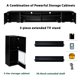 7 Pieces TV Stand Set, 82.6" Modern Minimalist Style TV Stand with 16 Color LEDs, Floating TV Cabinet Entertainment Center for 90” TV, Wood TV Console with Storage, Drawers & Open Shelves (Black)