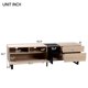 Modern TV Stand for TVs up to 80 Inch, Entertainment Center TV Console Table with Double Storage Space and Drop Down Door for Living Room, Bedroom,Home Theatre,Natural Wood