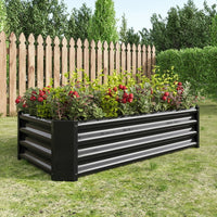 4×2×1ft Raised Garden Bed with Steel Cable, Elevated PP Planter Box Stand for Gardening, Backyard Patio Ground Raised Bed for Planting Vegetables Flower Herb and Succulents, Black