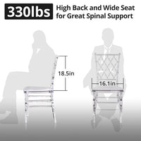 Clear Chairs, Modern Dining Chair Set of 4, Transparent Banquet Ghost Chair, 17.5" High Modern Accent Side Desk Chairs with Nets High-Back, Stacking Dining Chairs for Weddings, Banquets, Events