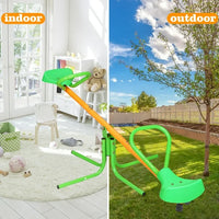 360 Swivel Seesaw Sit for Kids, Safety Front Handles Spinning Seesaw, Sit and Spin Teeter Totter with Stopper for Outdoor Indoor Backyard Playground Equipment