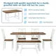 6-Piece Dining Table Set,Kitchen Table Set with Wood Dining Table and 4 High Back Chairs & Long Bench,Farmhouse Style Wood Kitchen Dining Table Set,Wood Dinette Set of 6 with Sturdy Frame,White