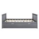 Full Platform Bed with Pull Out Trundle,Full Bed Frame with Headboard and Footboard,Solid Wood Platform Bed Frame with Wood Slats Support,Storage Daybed for Teens Boys Girls,No Box Spring Needed,Grey