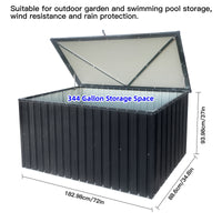 72" Outdoor Storage Deck Box Large Out Door and Outdoor Use with Waterproof Roofs and Lockable Doors, 344 Gallon Patio Furniture and Store Bench Toolbox for Garden, Terrace, Barbecue, Picnic, Black