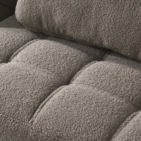 Single Sofa Chair, Convertible Couch Bed Futon, Armless Couches with Gold Metal Legs Teddy Fabric for Living Room Bedroom Apartment Office Small Space (Taupe)