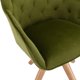 Swivel Armchair Fabric Accent Chair, Dining Chair, Desk Chair No Wheels with Sturdy Oak Wood Legs, Upholstered Cute Desk Chair, Modern Home Office Chair, for Small Space Home Office, Olive