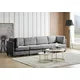 Modern Convertible L Shape Sectional Sofa,Corduroy Fabric Comfortable Sectional Couch,Multi-person Combination Sofa for Living Room,Home,Apartment,Dark Gray