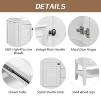 36" Bathroom Vanity Without Sink Top, Free Standing Bathroom Vanity Cabinet with 2 Cabinets, 2 Drawers and 1 Open Shelf, Solid Wood Bathroom Vanity with Adjustable Shelves & Soft Closing Doors, White