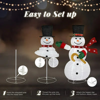 4ft Lighted Pop-Up Snowman,Large Christmas Holiday Decoration with 100 LED Lights,Top Hat,Scarf,Pop-up Snowman Ornaments for Outdoor Lawn Yard Xmas Decor