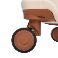 New Travel Luggage Sets of 3 with Spinner Wheels, 3-Piece Expandable ABS Hardshell Luggage, Durable Hardside Lightweight Suitcase with TSA Lock (20''24''28''), Beige & Brown