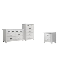 Bedroom Set, 3 Piece Bedroom Sets with 6-Drawer Dresser 5-Drawer Chest 2-Drawer Nightstand, Dresser Set For Bedroom, Living Room, Cabinet, Wood Storage Cabinet for Adults Boys and Girls, White