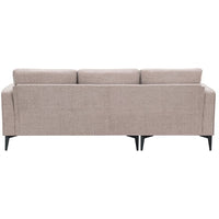86" Convertible Sectional Sofa, Modern Accent Sofa with Reversible Chaise, Chenille Fabric L-Shaped 3-Seat Sectional Sofa with 2 Pillows and Metal Legs for Living Room Apartment Hotel, Camel