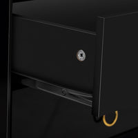 Nightstand with Drawers, Bed Side Table/Night Stand, Small End Table Side Tables, Modern Wood Storage Bedside Tables with Drawers and X shape Golden Handle for Small Space, Bedrooms (Black)