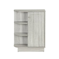 Bathroom Storage Cabinet, Bathroom Console Table Open Style Shelf Cabinet with Adjustable Shelves & 1 Door, Free-Standing 3 Tier Wood Side Table for Living Room,Bathroom, Kitchen