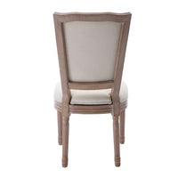 Set of 2 French Style Upholstered Kitchen Dining Chair Mid Century Modern High Back Chair with Padded Seat for Dining Room/Living Room/Kitchen/Restaurant, Stable and Durable, Beige