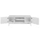 Modern TV Stand for 40 Inch TV, Farmhouse Media Entertainment Center with Rattan Door and 2 Storage Cabinet, TV Cabinet with Adjustable Shelves for Living Room, Apartment, Bedroom, White