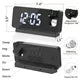 Projection Alarm Clock, Digital Alarm Clock with 180°Rotatable Projector and Clear LED Large Display, USB Charger, 12/24H Time Date Temp Display, Adjustable Brightness Digital Clock for Bedroom, Black