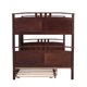 Full Over Full Bunk Bed with Twin size Trundle, Solid Wood Separable Bunk Bed Frame with Full-Length Guardrail and Ladder Convertible into 2 Separate Beds for Boys Girls No Box Spring Needed, Espresso
