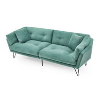 85.8" Loveseat Sofa with Ottman Set, Chenille Fabric L Shaped Convertible Sectional Sofa with 2 Pillows,3 Seater Sofa for Small Space,Living Room, Apartment