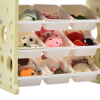 Kids Book Shelf Toy Storage Organizer,Storage Rack with 9 Bins, Multi-functional Nursery Organizer Set,Toy Storage Cabinet,Bookcase Display Book Rack for Bedroom Playroom