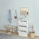 Shoe Cabinet for Entryway, White Narrow Shoe Storage Cabinet Flip Down Shoe Rack Wood 3 Tier Shoe Organizer for Home and Apartment, Modern Shoe Storage Cabinet with 3 Flip Drawers for Entrywa, White