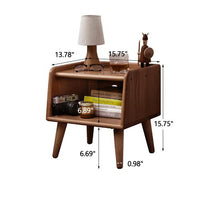 Modern Nightstand, Solid Wood Bedside Cabinet with Storage Drawers and Open Wood Shelf Storage, Beech Wooden Side Table with for Bedroom, Living Room, Dorm, Easy Assembly, Natural