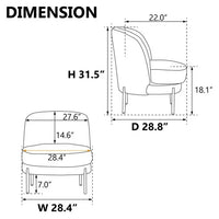 Velvet Living Room Chair, Cute Barrel Chair with Golden Adjustable Metal Legs, Boucle Fabric Upholstered Leisure Single Sofa Club Chair, Green