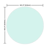 32 Inch Round Tempered Glass Table Top Clear Glass 1/2" Inch Thick Beveled Polished Edge
