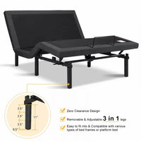 Queen Size Adjustable Bed Frame Full with Massage, Adjustable Bed Base with Dual USB Ports, Head and Foot Incline with Wireless Remote Control, Anti Snore