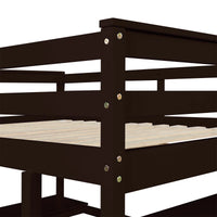 Full Size Loft Bed with Desk and Storage Shelves,Wooden High Loft Bed Frame with Ladder and Bookshelf for Dorm,Kids Adults Boys Girls Teens,Espresso