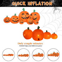 7FT Long Halloween Inflatables Pumpkin, 7 Pumpkins Decoration with Build-in LEDs Blow Up Inflatables for Halloween Party Outdoor, Yard, Garden, Lawn Decorations