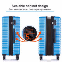 Luggage Sets 4 Piece Hardside Expandable Luggage Set Clearance Suitcase Sets with Wheels Lock 18"/20''/24''/28''(Blue)