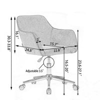 Modern Teddy Home Office Chair Swivel Desk Chair Adjustable Accent Armchair Upholstered Modern Desk Chair with Gold Base Ergonomic Study Seat Vanity Stools for Living Room Bedroom, White