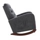Accent Rocking Chair, Upholstered Glider Rocker with Side Pocket, Comfy Sofa Chsir, Lounge Chair with Wood Base, High Backrest with Decorative Buttons,for Living Room/ Bedroom/ Nursery