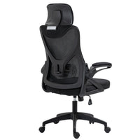 Ergonomic Office Chair, Desk Chair with Adjustable Height and Swivel Wheels, Home Mesh Computer Chair with Lumbar Support, Headrest and Armrest for Home, Study and Working, Black