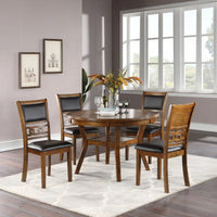 Set of 2 Upholstered Dining Chair in Walnut Finish, Wooden Side Chair, with Soft Seat, for Dinning Room, Kitchen, Bar, Walnut