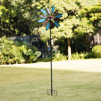 Wind Spinner Emerald 77in Single Blade Easy Spinning Kinetic Wind Spinner for Outside – Vertical Metal Sculpture Stake Construction for Outdoor Yard Lawn & Garden