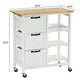 Kitchen Island Cart with Storage, Kitchen Cart for Home, Rolling Trolley Cart with 3 Drawers and 3 Storage Shelves, Dining Cart for Dining Room, Bar, Kitchen,White