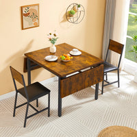 63.2''x35.5'' Folding Dining Table, Industrial Kitchen Table for 4-5 Person, 1.2 inches Thick Rectangular Dinner Table with Storage Shelf for Dining Room Kitchen Living Room, Rustic Brown