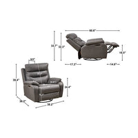Large Recliner Chair Dual OKIN Motor Rocking Recliner Chair with Infinite Position and USB Charge Port 240 Degree Swivel Rocker Recliner Super Comfortable Single Sofa Reclining Chair for Living Room,