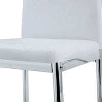 Dining Chairs Set of 6, Faux Leather Armless High Back Kitchen Chairs, Grid Shaped Dining Room Chairs with Metal Legs, Upholstered Dinner Chairs, Side Chair for Dining Room, Kitchen, Hotel