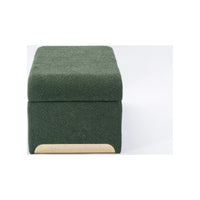 Boucle Fabric Ottoman, Rectangular End of Bed Stool Footstool with Metal Legs, Indoor Bedroom Bench for Entryway Living Room, Green