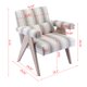 Accent Chair, Modern Upholstered Armchair with KD Rubber Wood Legs, Lounge Reading Chair with Lumbar Pillow, for Living Room Bedroom, Grey Stripe
